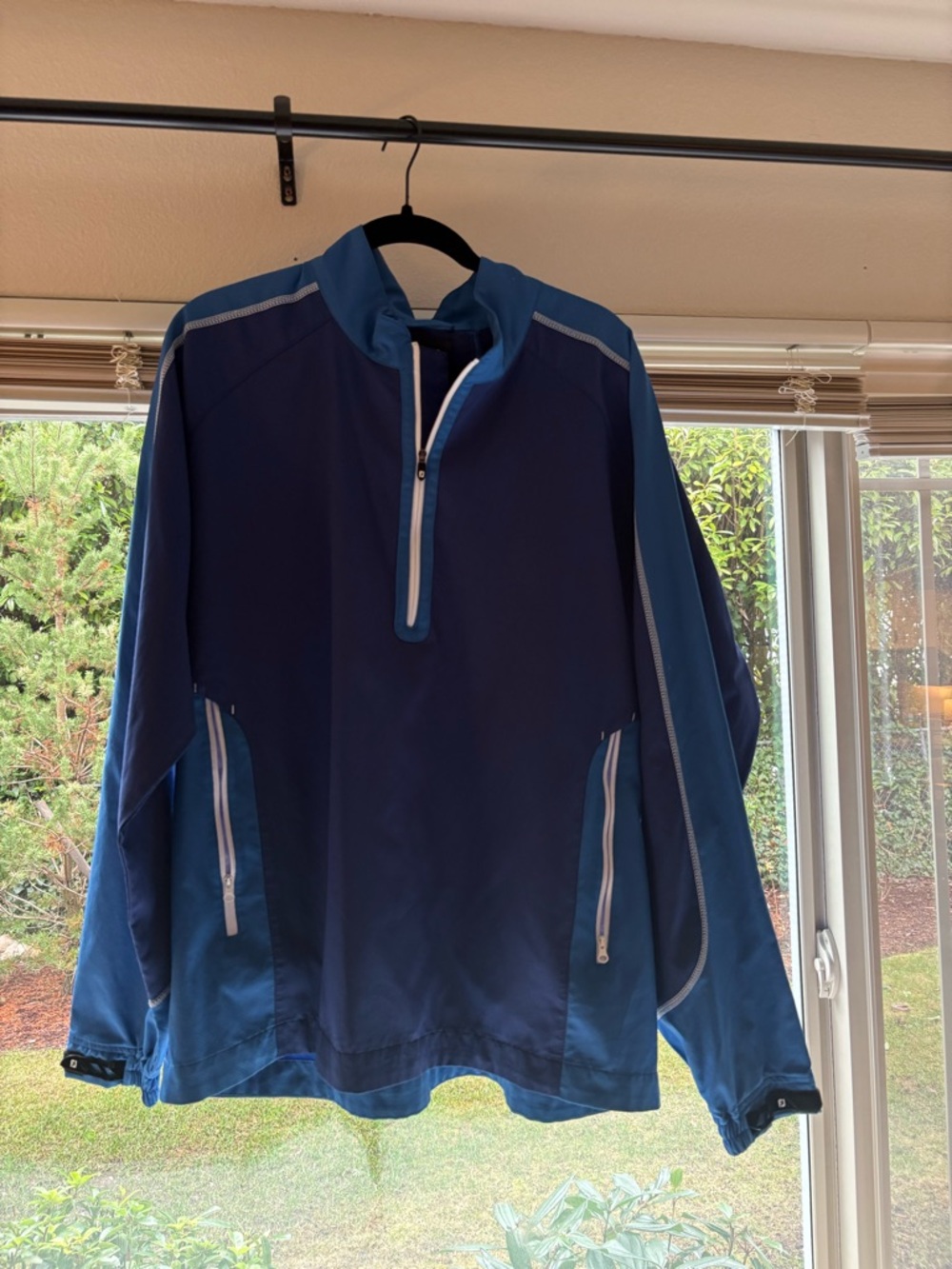 FootJoy Blue and Navy Quarter-Zip Golf Pullover